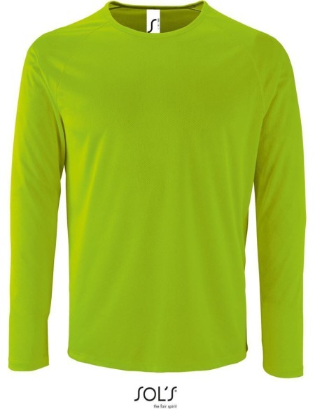 Pánské sportovní tričko SPORTY s dlouhým rukávem - Neon green L