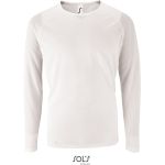 Pánské sportovní tričko SPORTY s dlouhým rukávem - Bílá 3XL