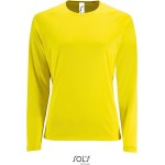 Dámské sportovní tričko SPORTY s dlouhým rukávem - Neon yellow M