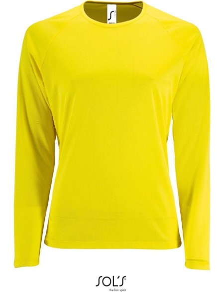Dámské sportovní tričko SPORTY s dlouhým rukávem - Neon yellow M