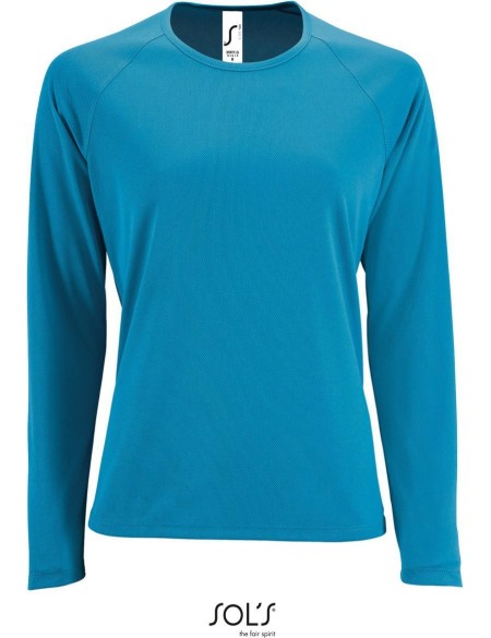 Dámské sportovní tričko SPORTY s dlouhým rukávem - Aqua XS