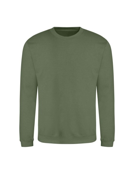 Unisex mikina bez kapuce JustHoods - Earthy green L
