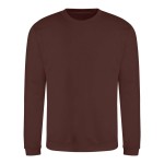 Unisex mikina bez kapuce JustHoods - Chocolate fudge brownie XS