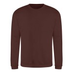 Unisex mikina bez kapuce JustHoods - Chocolate fudge brownie XXL