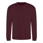 Unisex mikina bez kapuce JustHoods - Burgundy 5XL