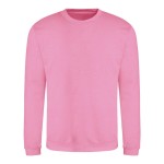 Unisex mikina bez kapuce JustHoods - Candyfloss pink S