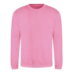Unisex mikina bez kapuce JustHoods - Candyfloss pink L
