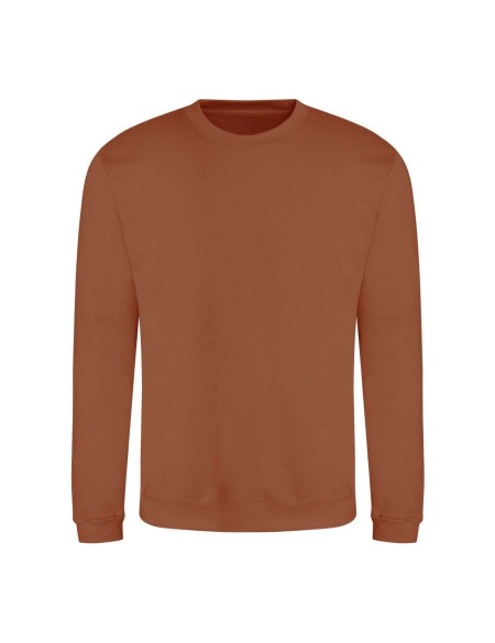 Unisex mikina bez kapuce JustHoods - Caramel latte M