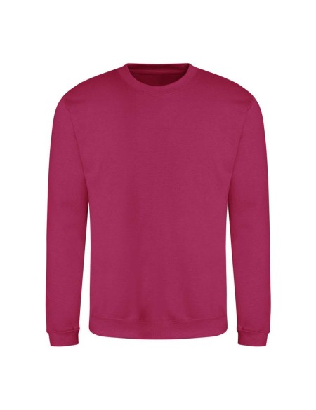 Unisex mikina bez kapuce JustHoods - Hot pink S