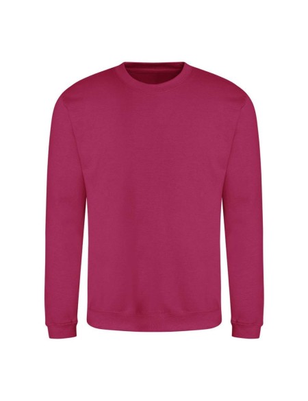 Unisex mikina bez kapuce JustHoods - Hot pink L