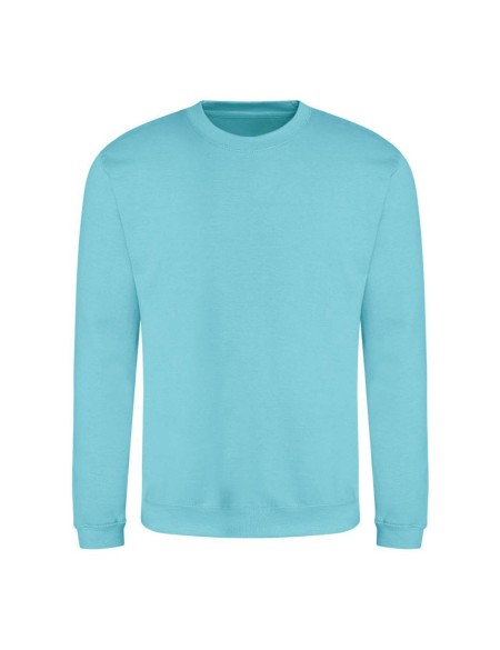 Unisex mikina bez kapuce JustHoods -  Turqiose surf S