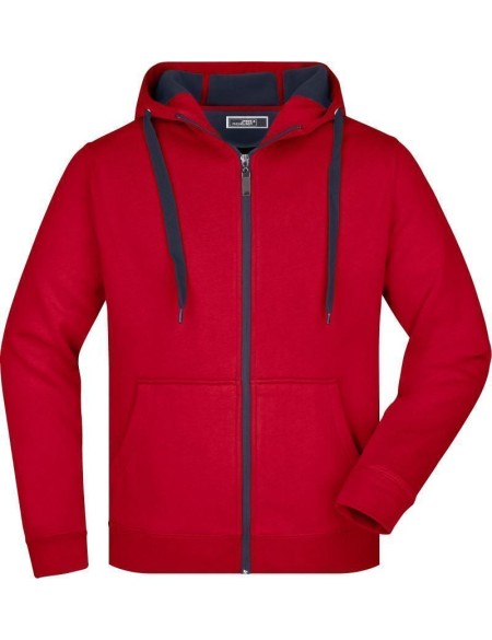 Pánská mikina Doubleface JN355 - Red/carbon 3XL
