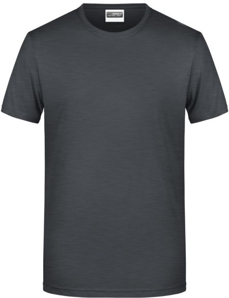 Pánské tričko z bio bavlny James+Nicholson 8008 - Black heather XL