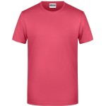 Pánské tričko z bio bavlny James+Nicholson 8008 - Raspberry XXL