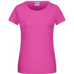 Dámské tričko z bio bavlny James+Nicholson 8007 - Pink XS